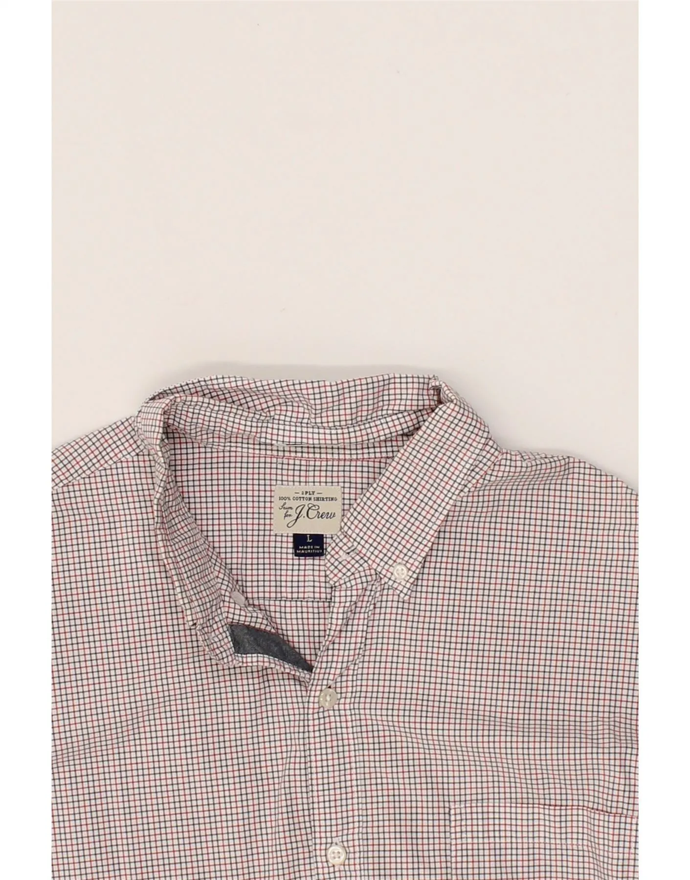 J. CREW Mens Shirt Large Red Check Cotton