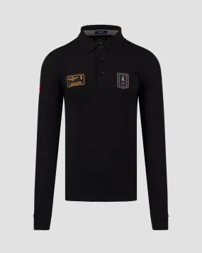 Polo nera a maniche lunghe da uomo Aeronautica Militare 242PO1835P192-34300